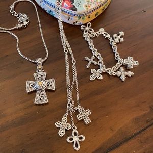 Brighton cross necklaces and bracelet